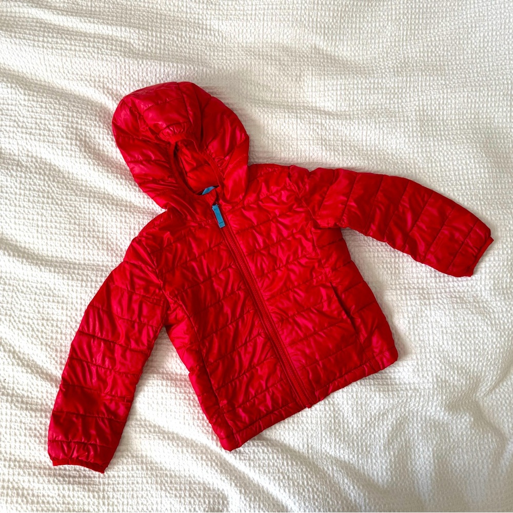 Primary Kids Red Lightweight Puffer Jacket - Size 4-5
